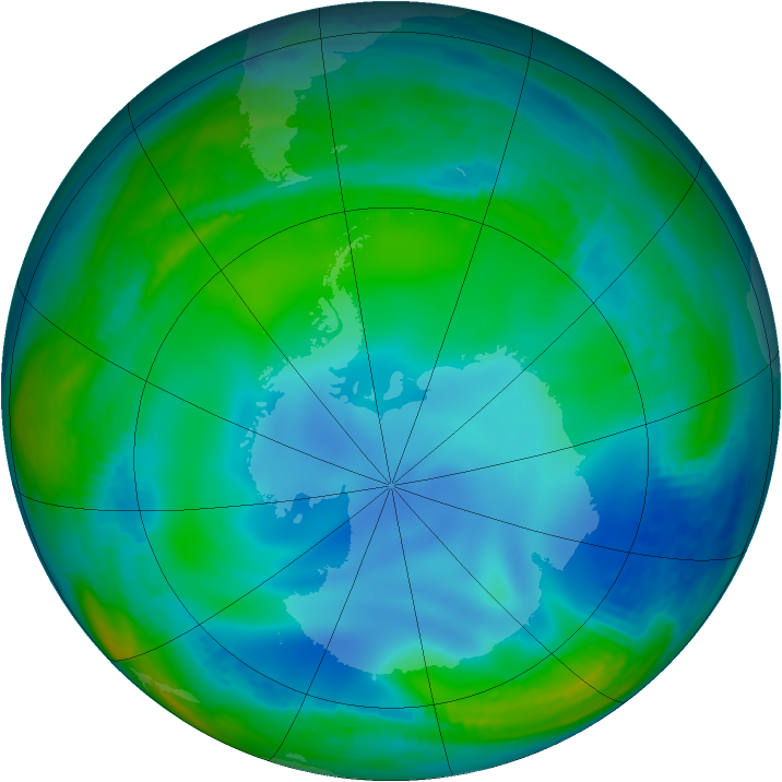 Antarctic ozone map for 12 June 2000